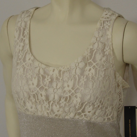 NWT SPENCER ALEXIS LACE METALLIC TANK TOP S - Picture 4 of 7